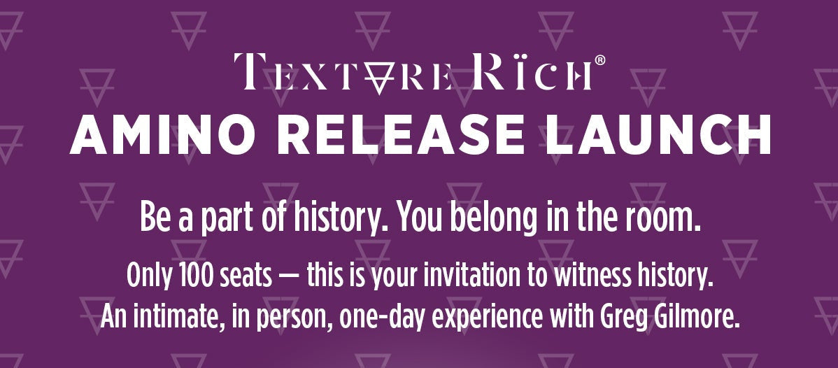 Amino Release Launch. Be a part of history. You belong in the room. One day experience with Greg Gilmore.